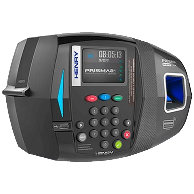 Relogio de Ponto Henry Prisma SF Adv R01 Biométrico, Código de Barras, Proximidade e Smart Card (Mifare)